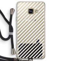 Strepen zwart-wit: Samsung Galaxy A3 (2016) Transparant Hoesje met koord