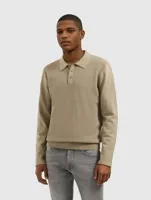 Pure Path Braided Structure Knit Polo Heren Beige - Maat S - Kleur: Taupe | Soccerfanshop