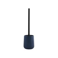MSV Toiletborstel in houder/wc-borstel Malmo - keramiek/rvs - donkerblauw/zwart - 39 x 10 cm - Toiletborstels - thumbnail