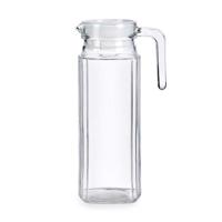 Vivalto schenkkan/water/wijn karaf - glas - transparant - 1000 ml - D12 x H24 cm - met dop