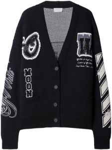 Off-White cardigan Varsity Bling à patchs brodés - Noir