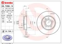 Remschijf BREMBO, Remschijftype: Massief, u.a. für VW