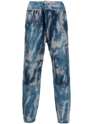 AMBUSH pantalon de jogging à effet délavé - Bleu