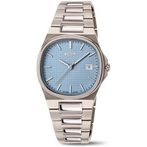 Boccia 3348-01 Horloge titanium-saffierglas zilverkleurig-blauw 31 mm