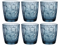 Bormioli Rocco Waterglazen Diamond - Blauw - 390 ml - 6 stuks Bormioli Rocco Waterglazen Diamond - Blauw - 390 ml - 6 stuks