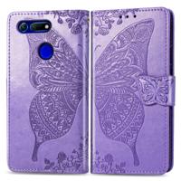 Butterfly Love bloemen reliëf horizontale Flip lederen case voor Huawei V20 met houder & kaartsleuven & portemonnee & Lanyard (licht paars)