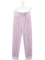 Pinko Kids pantalon de jogging en velours - Violet