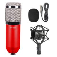 BM-800 3.5 mm studio opname bedrade condensator geluid microfoon met shock mount compatibel met PC/Mac voor live uitzending show KTV etc. (rood)