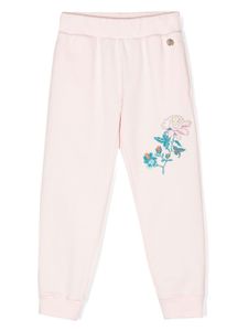 Roberto Cavalli Junior pantalon en coton à coupe fuselée - Rose