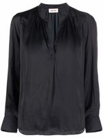 Zadig&Voltaire blouse satinée à col v - Noir