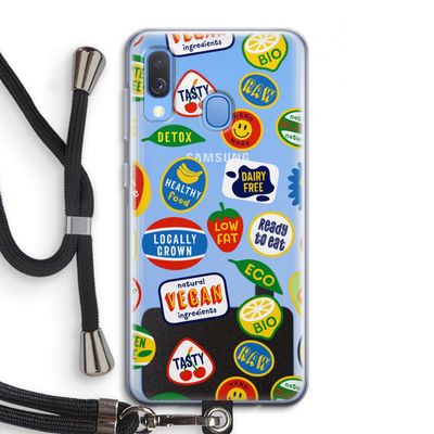 Fruitsticker: Samsung Galaxy A40 Transparant Hoesje met koord