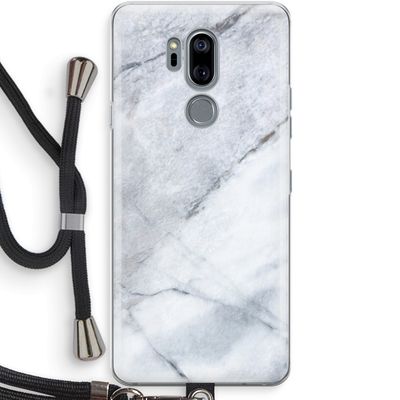 Witte marmer: LG G7 Thinq Transparant Hoesje met koord