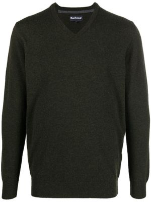 Barbour pull en laine Essential à col v - Vert