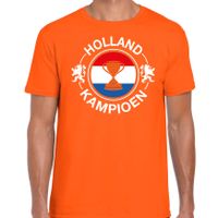 Oranje t-shirt Holland kampioen met beker Nederland supporter voor heren tijdens EK / WK voetbal