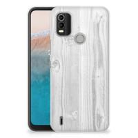 Nokia C21 Plus | Bumper Hoesje | White Wood