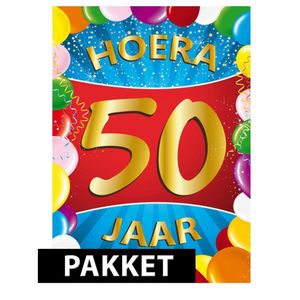 50 jaar versierings pakket gekleurd