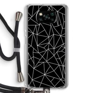 Geometrische lijnen wit: Xiaomi Poco X3 NFC Transparant Hoesje met koord