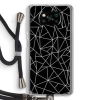 Geometrische lijnen wit: Xiaomi Poco X3 NFC Transparant Hoesje met koord
