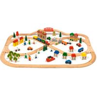 Houten treinset stad en land, 101-delig
