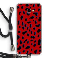 Red Leopard: Samsung Galaxy J4 Plus Transparant Hoesje met koord
