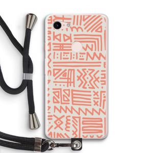 Marrakech Pink: Pixel 3 XL Transparant Hoesje met koord