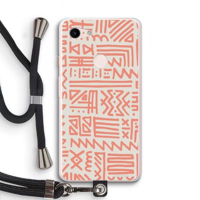 Marrakech Pink: Pixel 3 XL Transparant Hoesje met koord