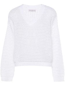 Brunello Cucinelli pull à sequins - Blanc