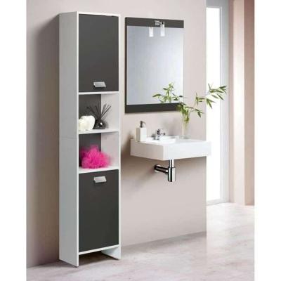 TOP Badkamerzuil L 40 cm - Wit en mat grijs