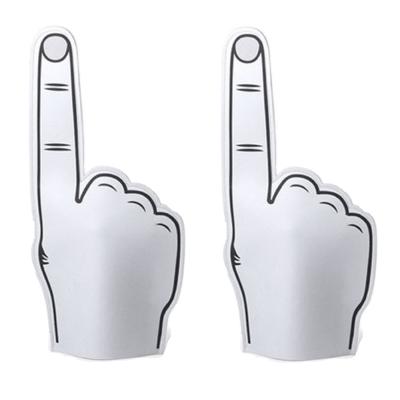 Foam Hand met Wijzende Vinger - 2x - Wit - 25 x 50 cm - Schuimrubber - Supportershand