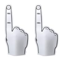 Foam Hand met Wijzende Vinger - 2x - Wit - 25 x 50 cm - Schuimrubber - Supportershand