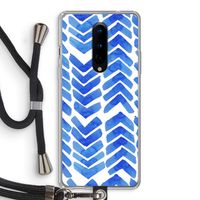 Blauwe pijlen: OnePlus 8 Transparant Hoesje met koord