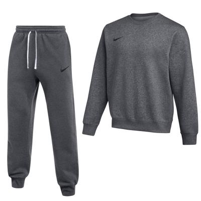 Nike Park 26 Fleece Crew Joggingpak Donkergrijs Zwart