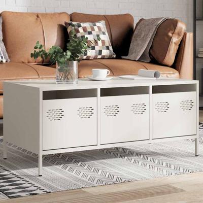 Salontafel 101,5x50x43,5 cm koudgewalst staal wit