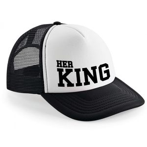 Snapback/cap - her king - zwart/wit - heren - feest petjes