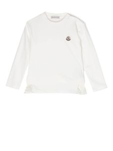 Moncler Enfant t-shirt en coton à patch logo - Blanc