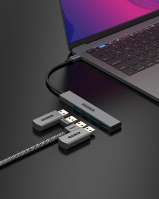 Sitecom CN-5003 interface hub USB 3.2 Gen 1 (3.1 Gen 1) Type-C 5000 Mbit/s Zwart, Grijs