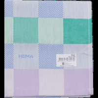 HEMA Theedoek Ruit Blauw/Groen/Lila bij Jumbo