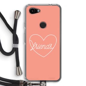 Friends heart: Pixel 3a Transparant Hoesje met koord