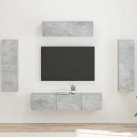 TV-kast 3 pcs Beton Grijs