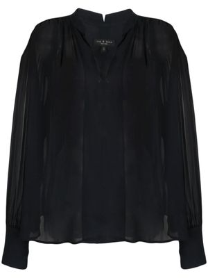 rag & bone blouse oversize à col v - Bleu
