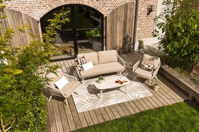 Hadassa stoel-bank loungeset (4-delig) - Rope/Zand