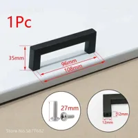 Zwart Vierkant Meubelhandvat - Aluminiumlegering | Verschillende Maten | Inclusief Schroeven Zwart Vierkant Meubelhandvat - Aluminiumlegering | Verschillende Maten | Inclusief Schroeven