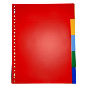 DULA Tabbladen gekleurd plastic - 5 tabs - A4 - 23 gaten - 5 kleuren - PP