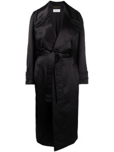 Saint Laurent manteau boutonné à revers crantés - Noir