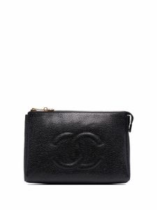 CHANEL Pre-Owned pochette à logo embossé (1996) - Noir