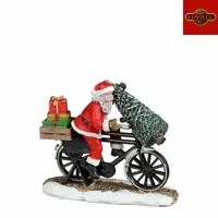 Santa on bicycle l9b3.5h7.5cm