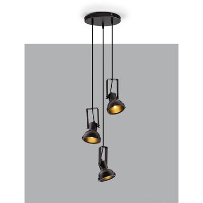 Lyora HanglampRuvi 3-lichts zwart - 9624101
