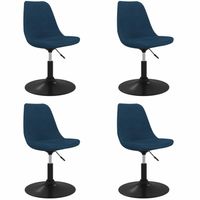 vidaXL Eetkamerstoelen draaibaar 4 st fluweel blauw - thumbnail