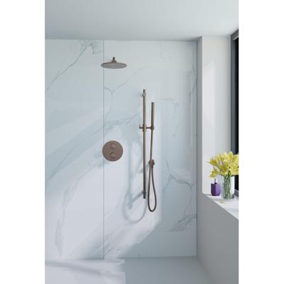 Fortifura Calvi Inbouw Regendoucheset - rond - thermostatisch - wandarm - glijstang - 25cm hoofddouche - staaf handdouche - Geborsteld koper PVD (Koper) SW970038/SW970041/SW970043/SW1183048/SW970046/SW97