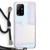 Square pastel: Oppo A94 5G Transparant Hoesje met koord